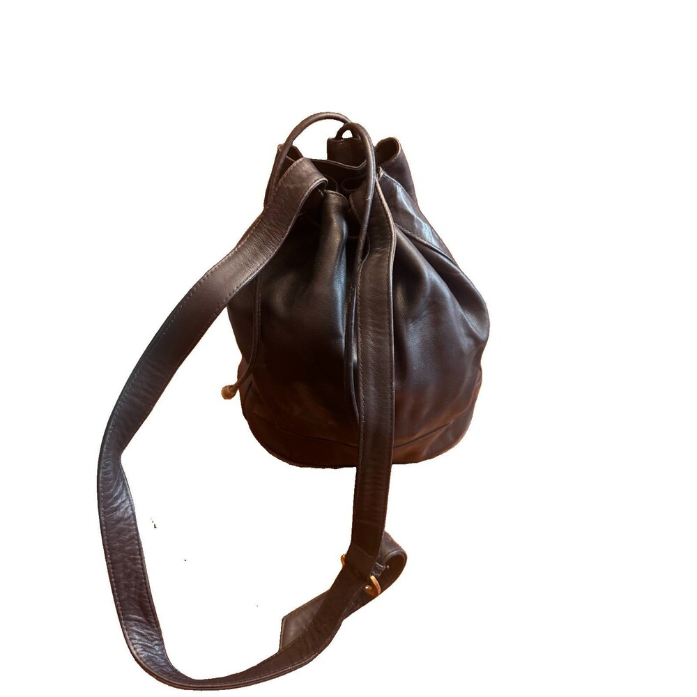 1990s Paloma Picasso Bucket Leather Shoulder/ Crossbody Bag